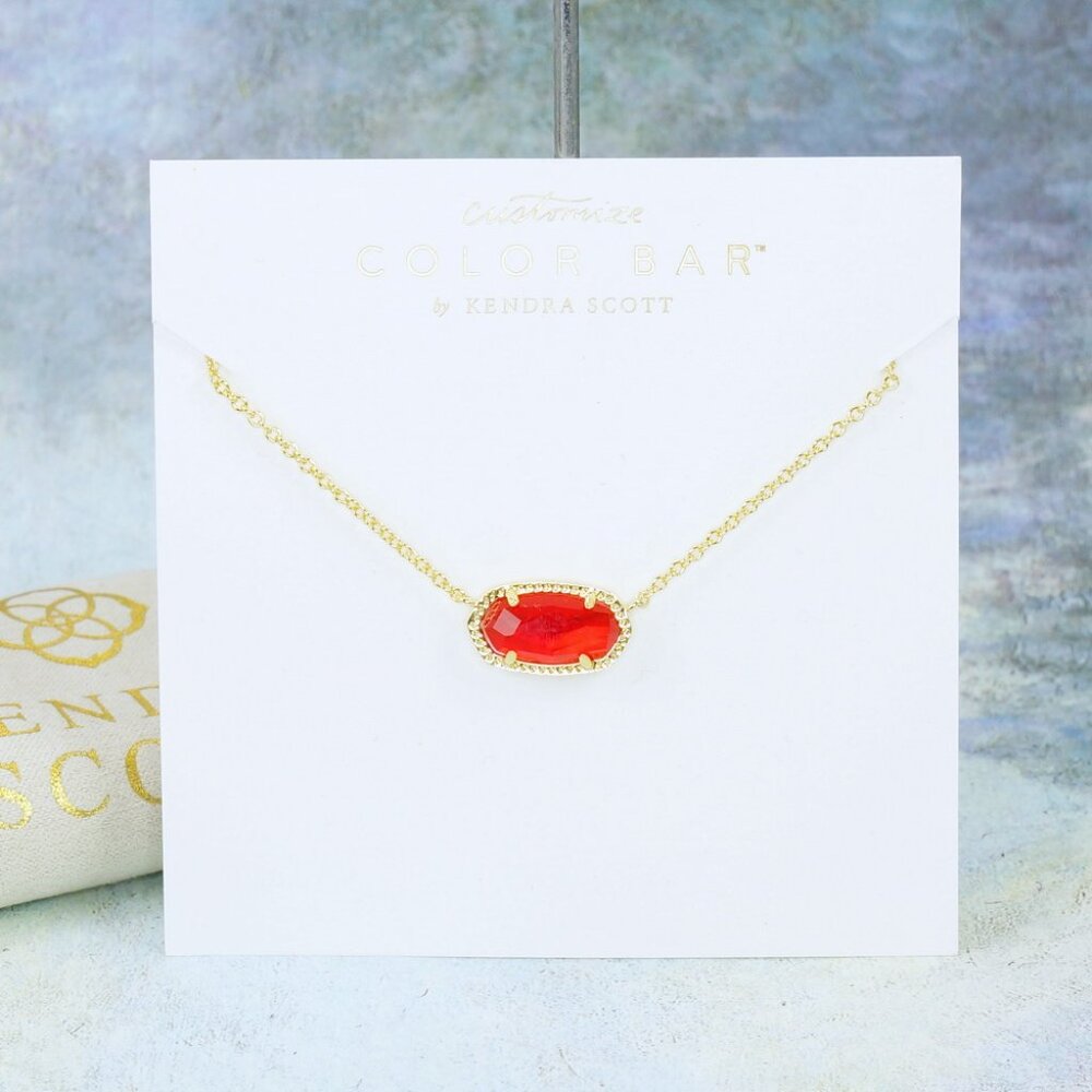 Kendra Scott Elisa Red Illusion Necklace Gold Plated